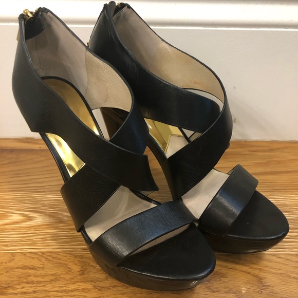Black Crisscross Michael Kors Heels - Picture 4 of 9
